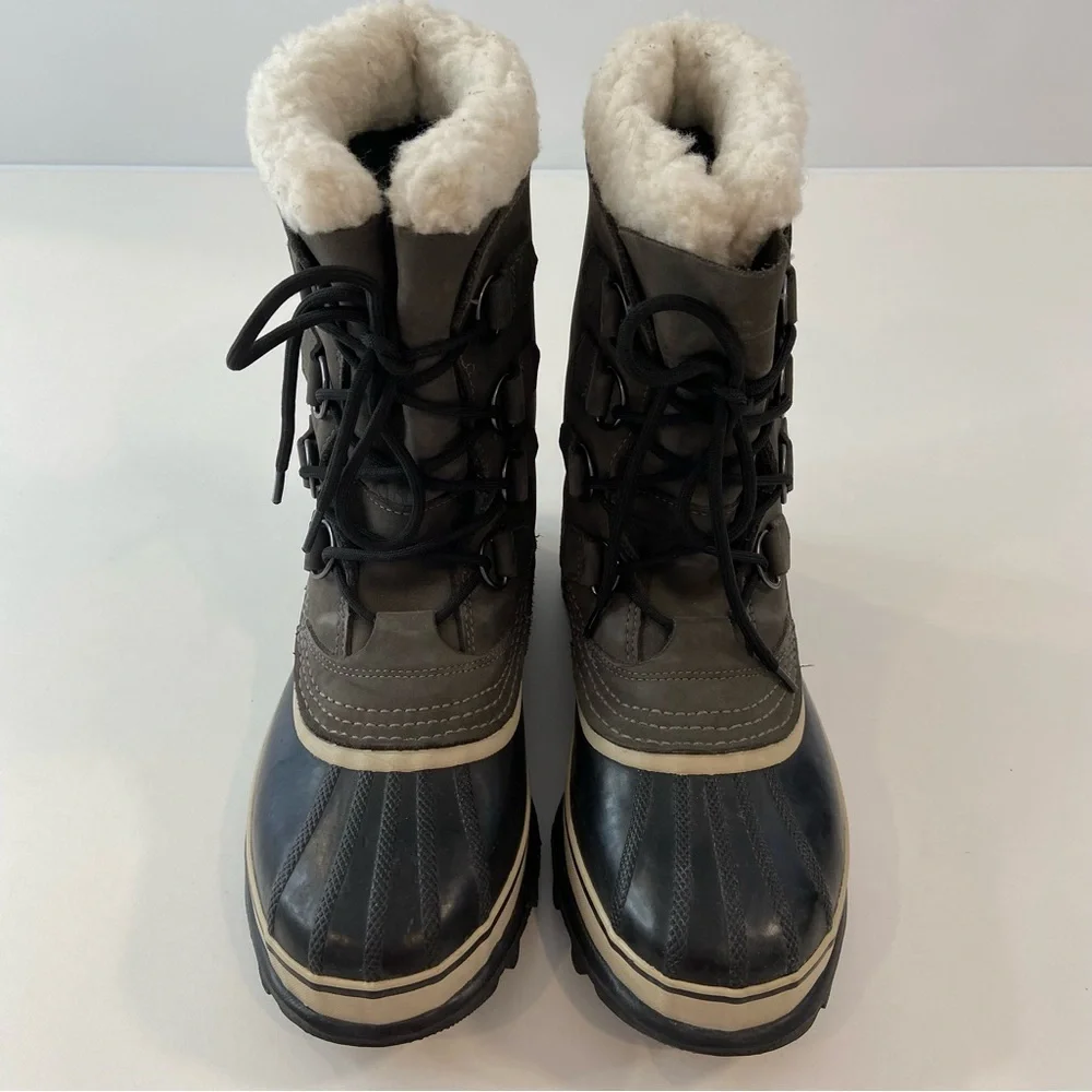 Sorel men Caribou style winter boots lace up shearling top warm lining size 10 - Picture 7 of 16